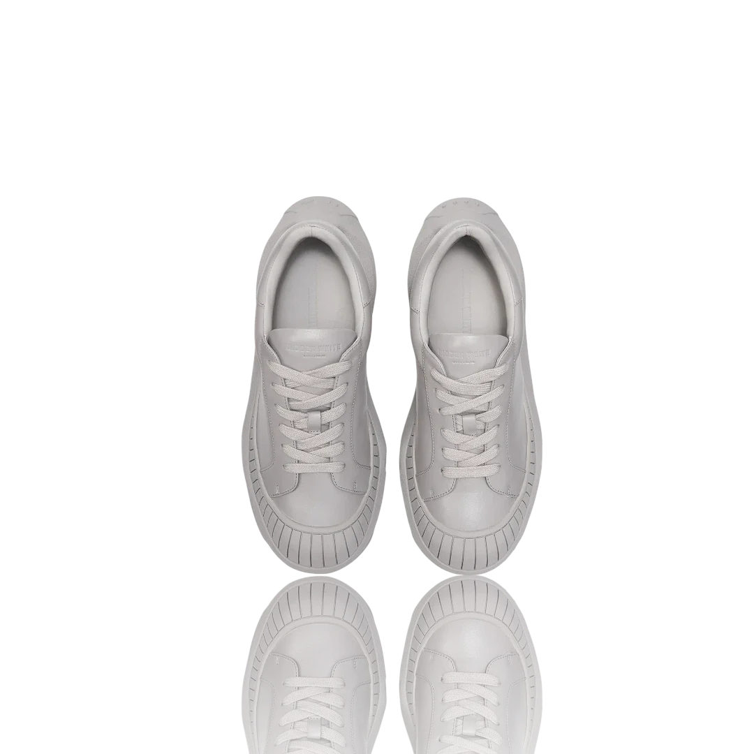 Grey Leather Sneakers